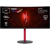 ⭕️Acer Nitro XZ342CUPbmiiphfx, Monitor Gaming PC 34", Monitor Curvo WQHD, 165 Hz, 1 ms (VBR), 21:9, FreeSync Premium, HDMI 2.0, DP 1.4, ZeroFrame, Regolazione in altezza, Speaker, Cavo HDMI Incluso