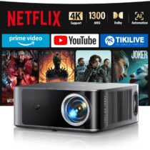⭕️Proiettore 4k【Netflix Ufficiale/1200 ANSI/36W Dolby Audio】Wifi 6 e Bluetooth Bidirezionale proiettore,AI Autofocus/Evita Ostacoli Proiettere TV, videoproiettore Toptro X9 per PS5/Outdoor/Home Theater