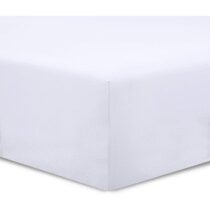 ⭕️VISION Lenzuolo con angoli matrimoniale, 2 persone Kingsize, 200 x 200cm con altezza da 30cm, Bianco, 100% Cotone