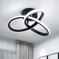 ⭕️Comely Plafoniera LED Soffitto Moderne, 22W 2500LM Lampada da Soffitto in Acrilico, Rotonda Nero Lampadario LED per Soggiorno Camera da Letto Cucina Corridoio, Bianco Freddo 6500K