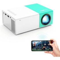 ⭕️wepvo WiFi proiettore Portatile Proiettori, Schermo del Telefono può Essere Specchiato al videoproiettori in Modalità WiFi o Tramite Cavo Dati, Compatibile con Phone/Tablet/Laptop/TV Stick/Type-C/USB