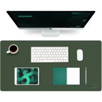 ⭕️K KNODEL Tappetino Scrivania, Sottomano Scrivania, 80cm x 40cm in Similpelle PVC, Tappetino per Laptop, Copri Scrivania, Doppia Facciata (Verde scuro)
