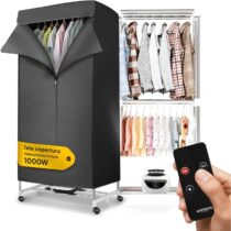 ⭕️Wintem Drybox Smart Asciugatrice ad Aria Rettangolare 1000W con Timer 4 Ore, Telo di Copertura e Telecomando, Multiuso come Stendibiancheria Elettrico e Armadio Portatile