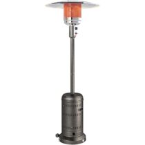 ⭕️Outsunny Stufa a Gas/Propano da Esterno 11kw, con Spegnimento Automatico e Rotelle, Riscaldatore da Esterno Portatile, per Patio, Giardino e Terrazzo, 82x82x223 cm, Marrone Scuro