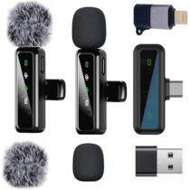 ⭕️Microfono Lavalier Wireless per iPhone Android iPad, mini microfono, microfono wireless per la registrazione video, streaming, Podcast, Vlogging, Youtube, Tiktok,Trasmissioni dal Vivo, Interviste