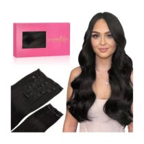 ⭕️WENNALIFE Extension Capelli Veri Clip, 150g 9Pezzi 35cm Nero Naturale Extension Capelli Clip Umani Extension Clip Extension Capelli Veri Clip Remy Extension Clip Capelli Veri Extension con Clip